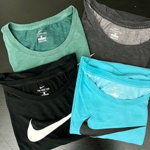 Lot of 4 Nike Plus 1X Dri Fit T shirts multi colors